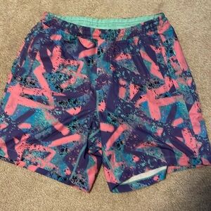 Men’s Large pink/purple/blue birdoggs shorts